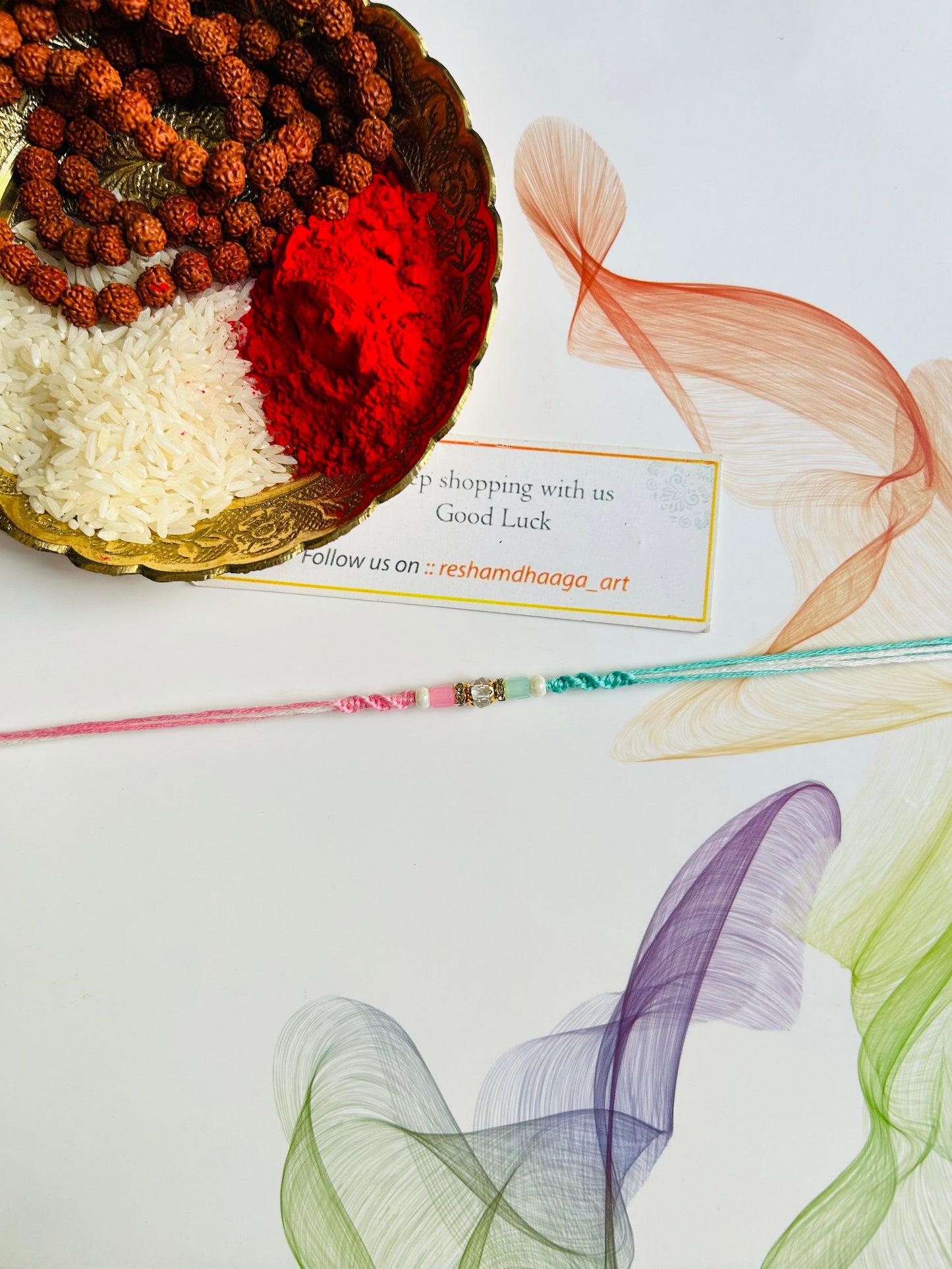 Crystal with double color rakhi