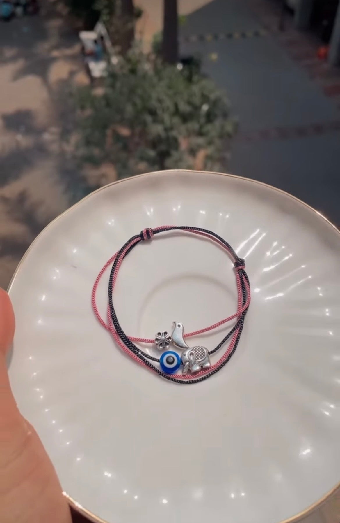 Multi charm with evil-eye anklet