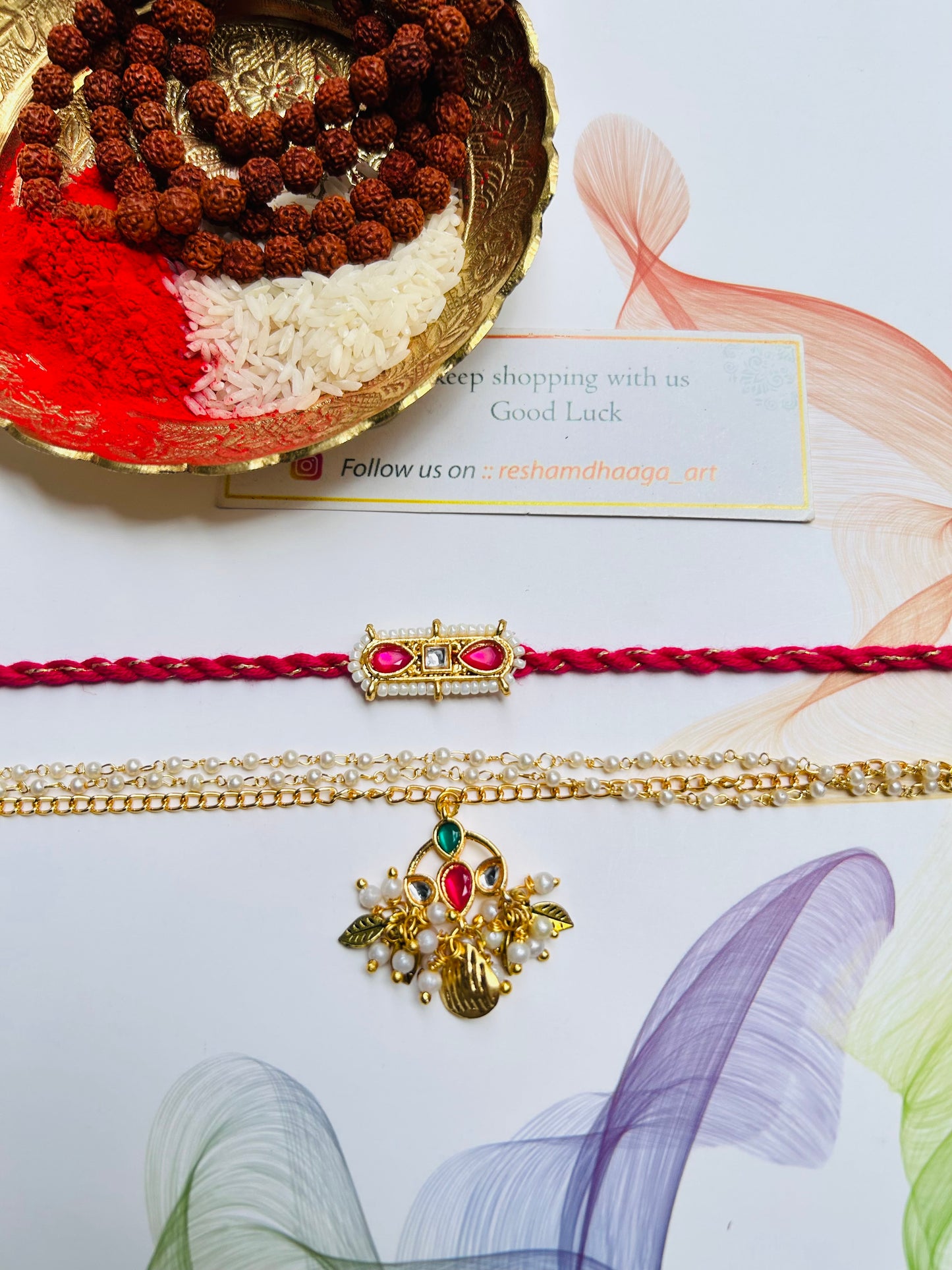 Kundan Couple Rakhi