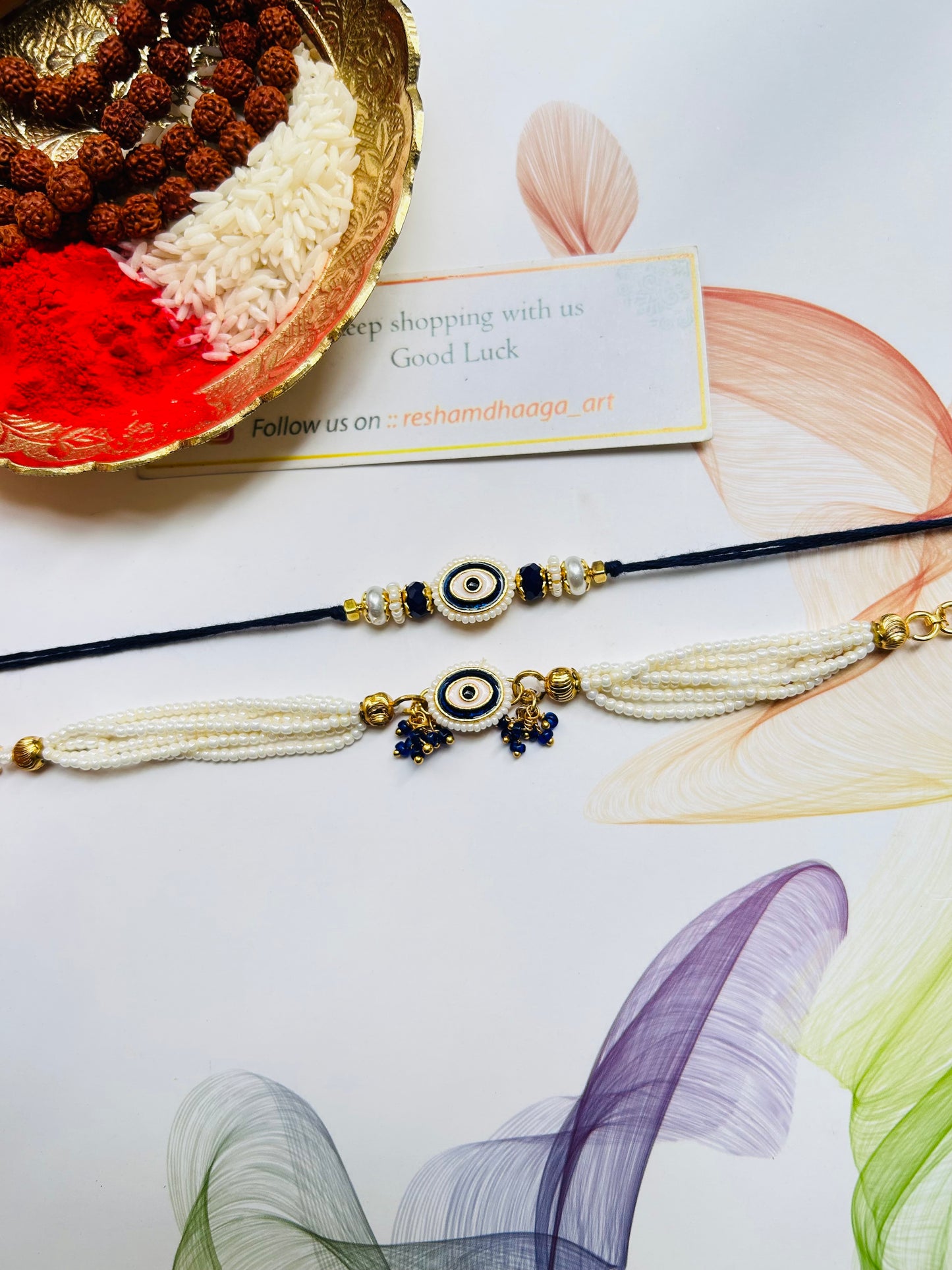 Evil-eye Kundan Couple Rakhi