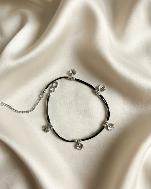 Leaf with beads anklet