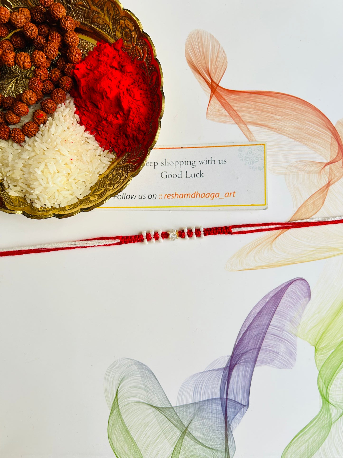Elegant crystal rakhi