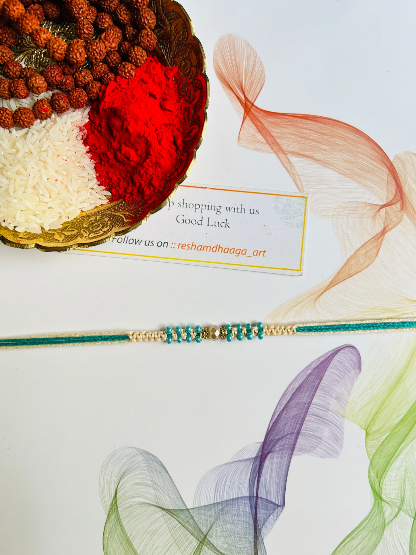Crystal with beads bhabhi rakhi