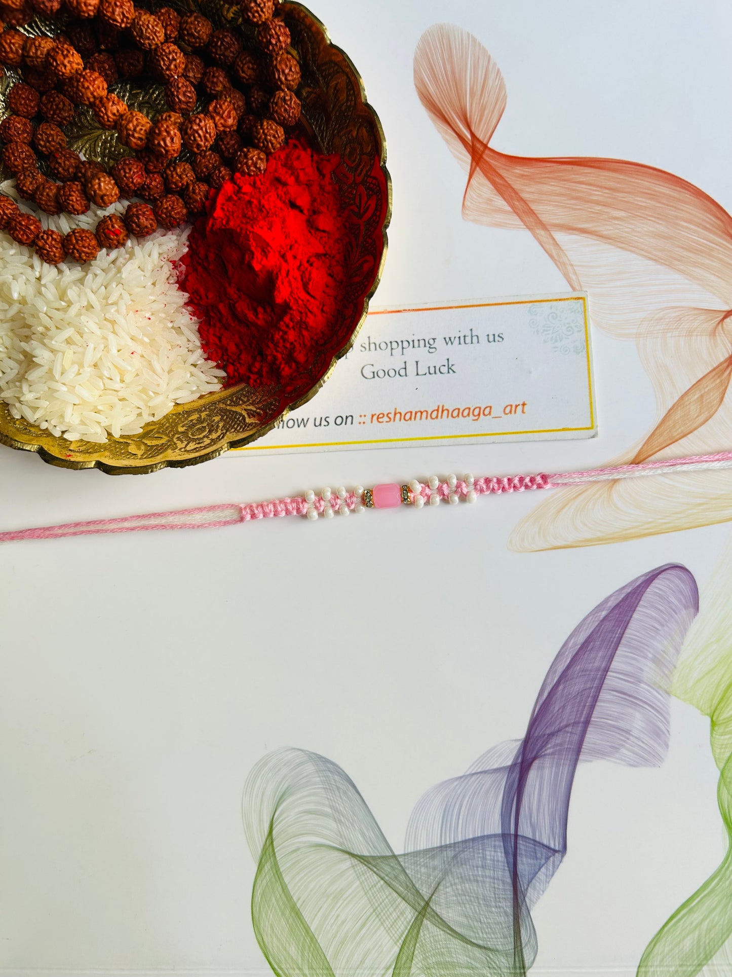 Beads with crystal rakhi