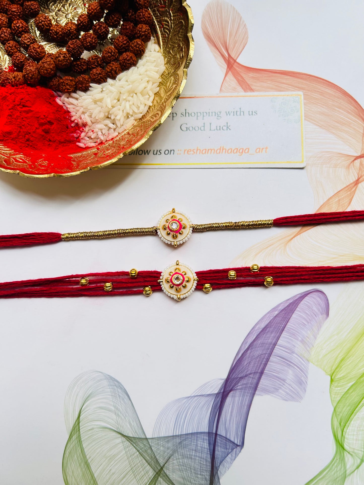 Kundan Couple Rakhi
