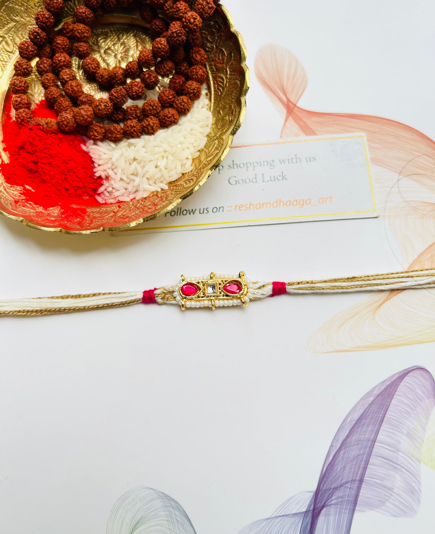 Aesthetic Kundan Rakhi