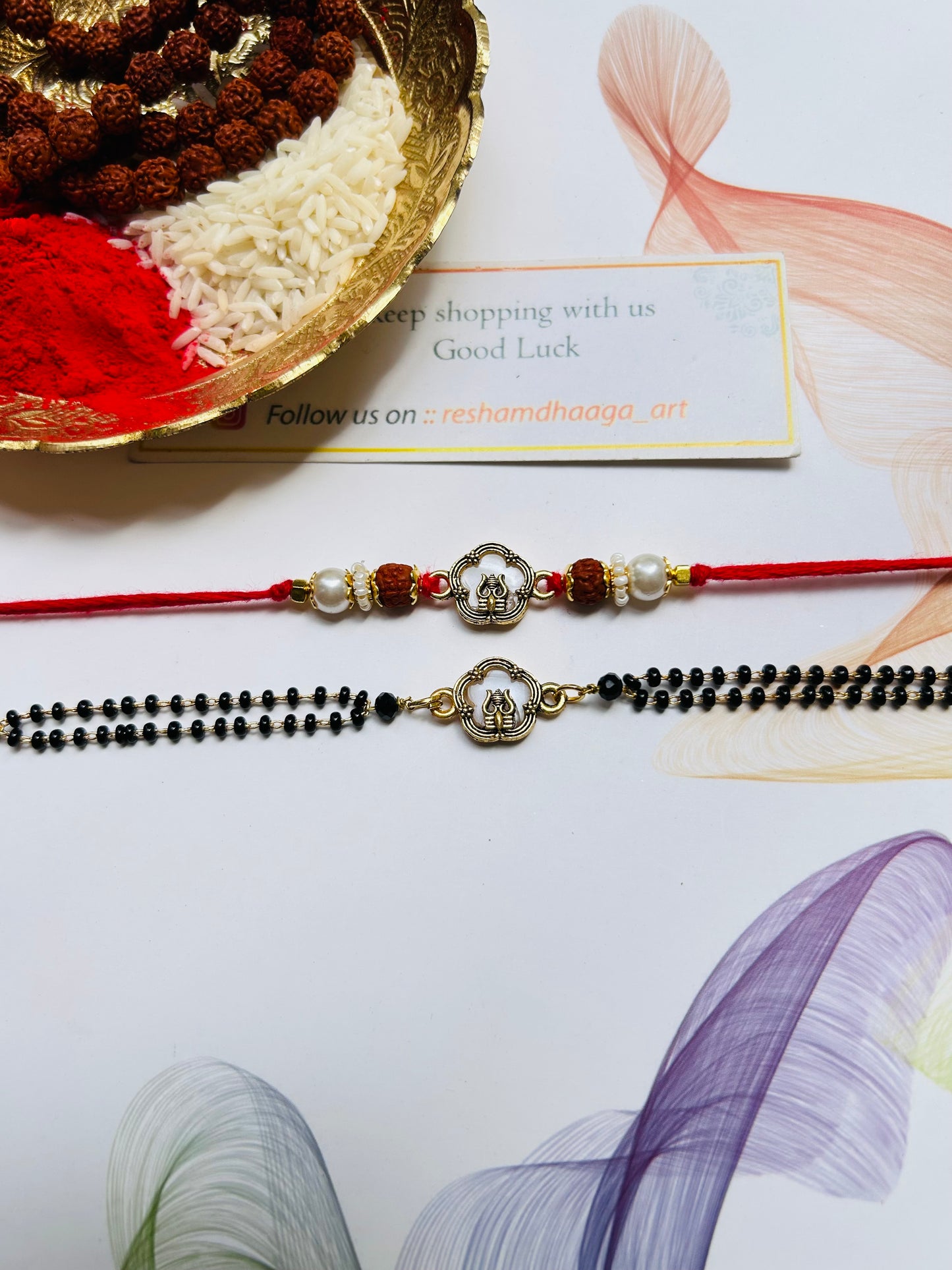Divine Mother Pearl Couple Rakhi