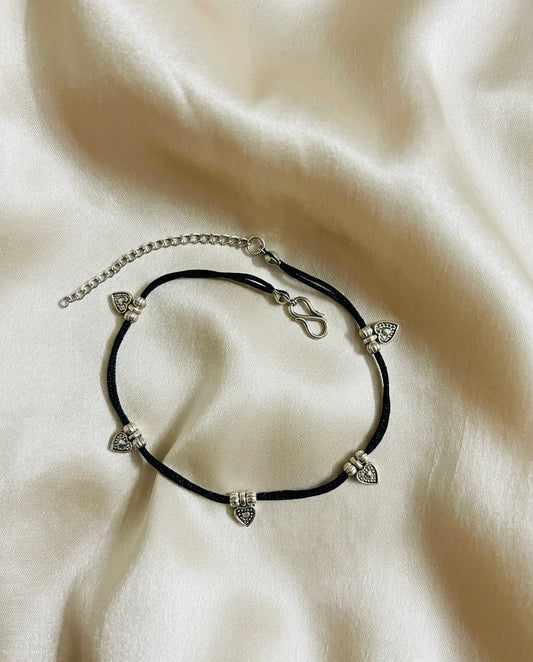 Hanging Heart with beads anklet