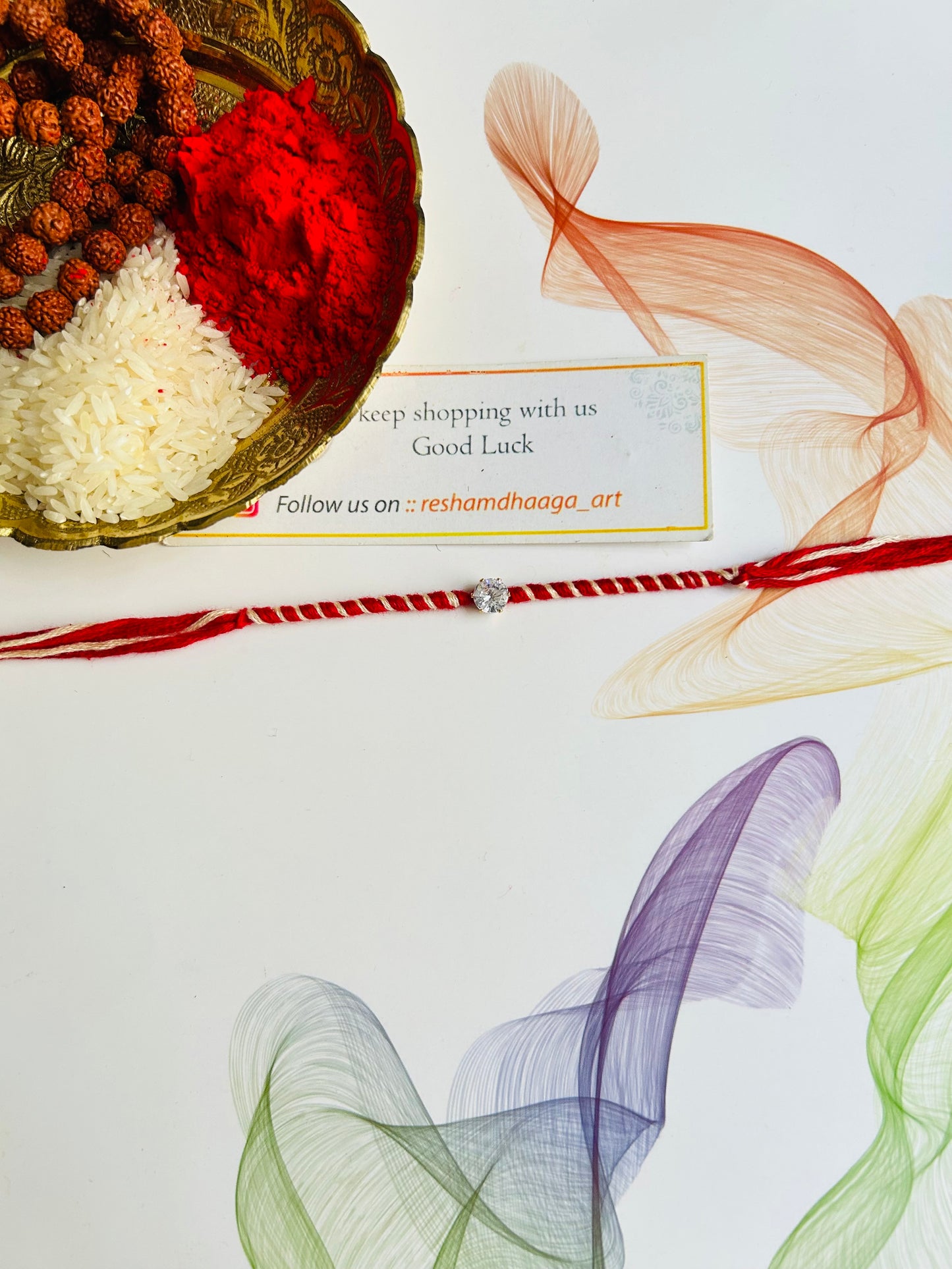 Round diamond bhai rakhi