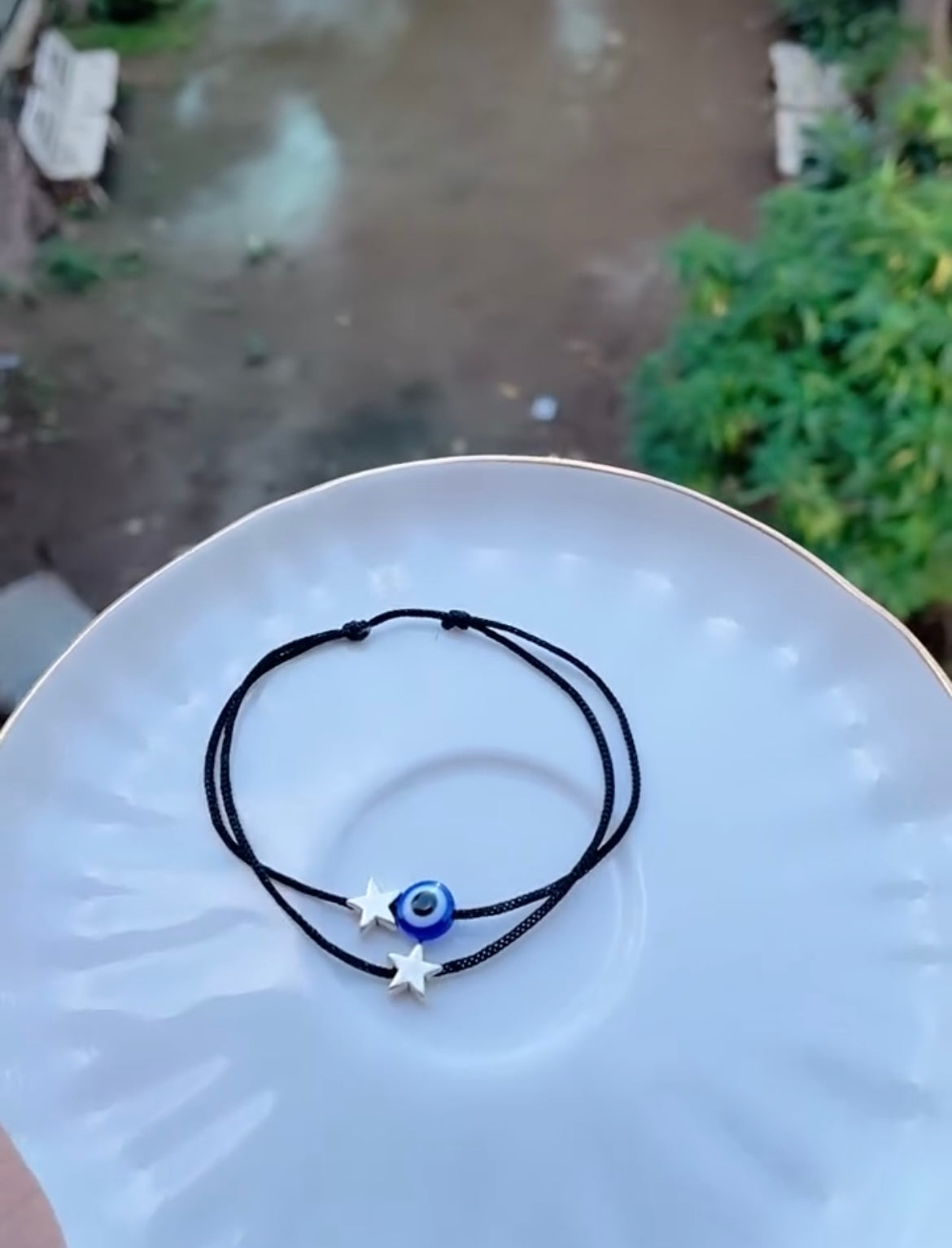 Stars with evil eye anklet