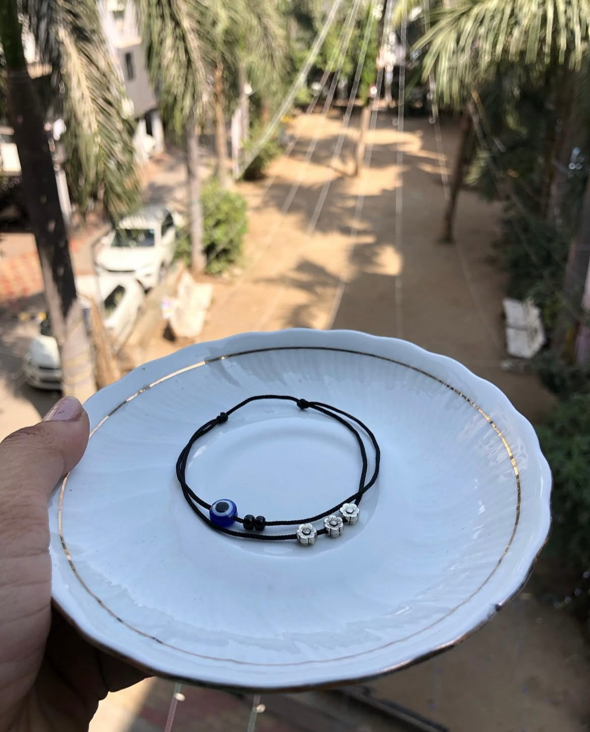 Evileye with flower and beads anklet