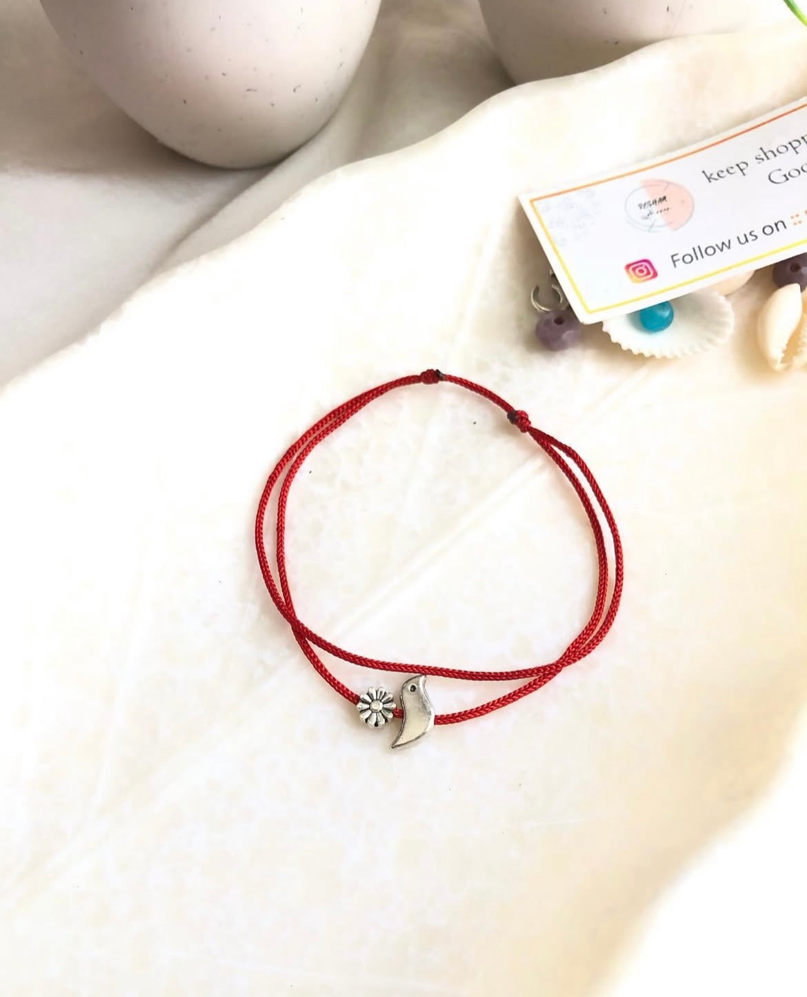 Sparrow with flower Anklet