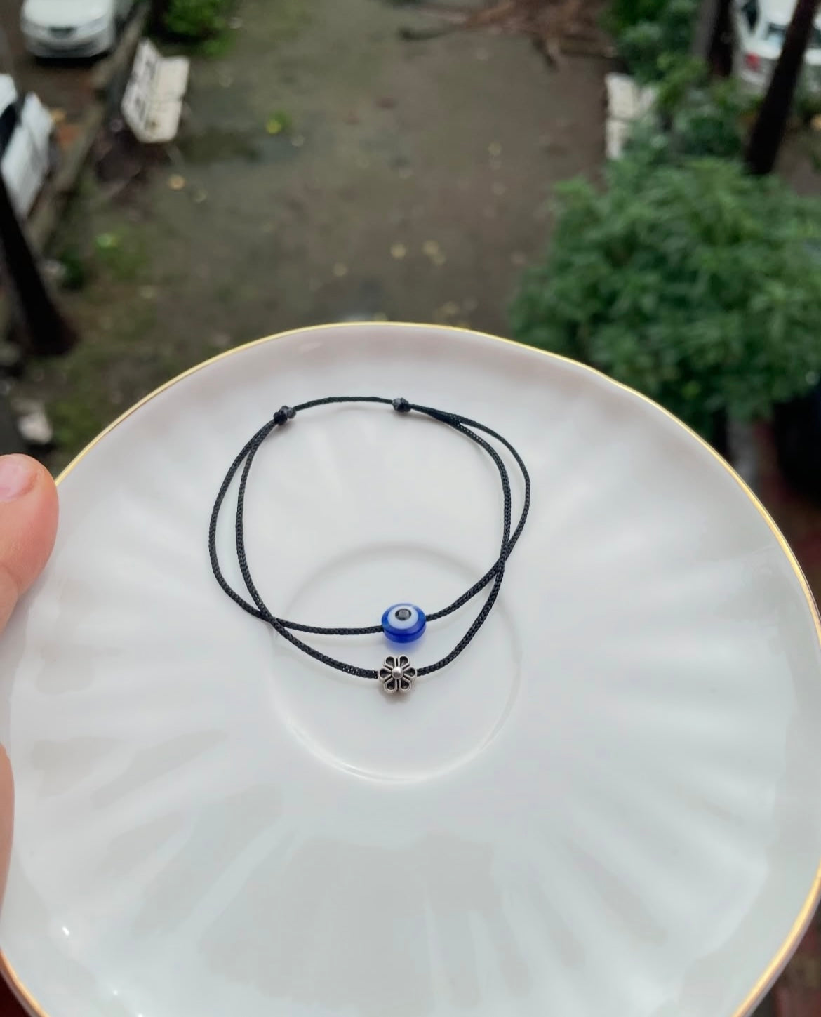 Evileye with flower anklet