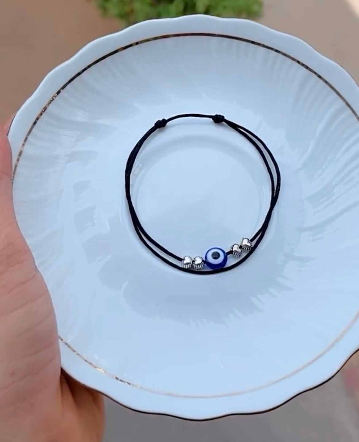 Evileye with heart charm anklet