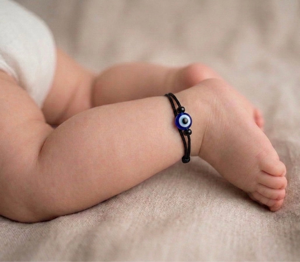 Evil eye baby anklet