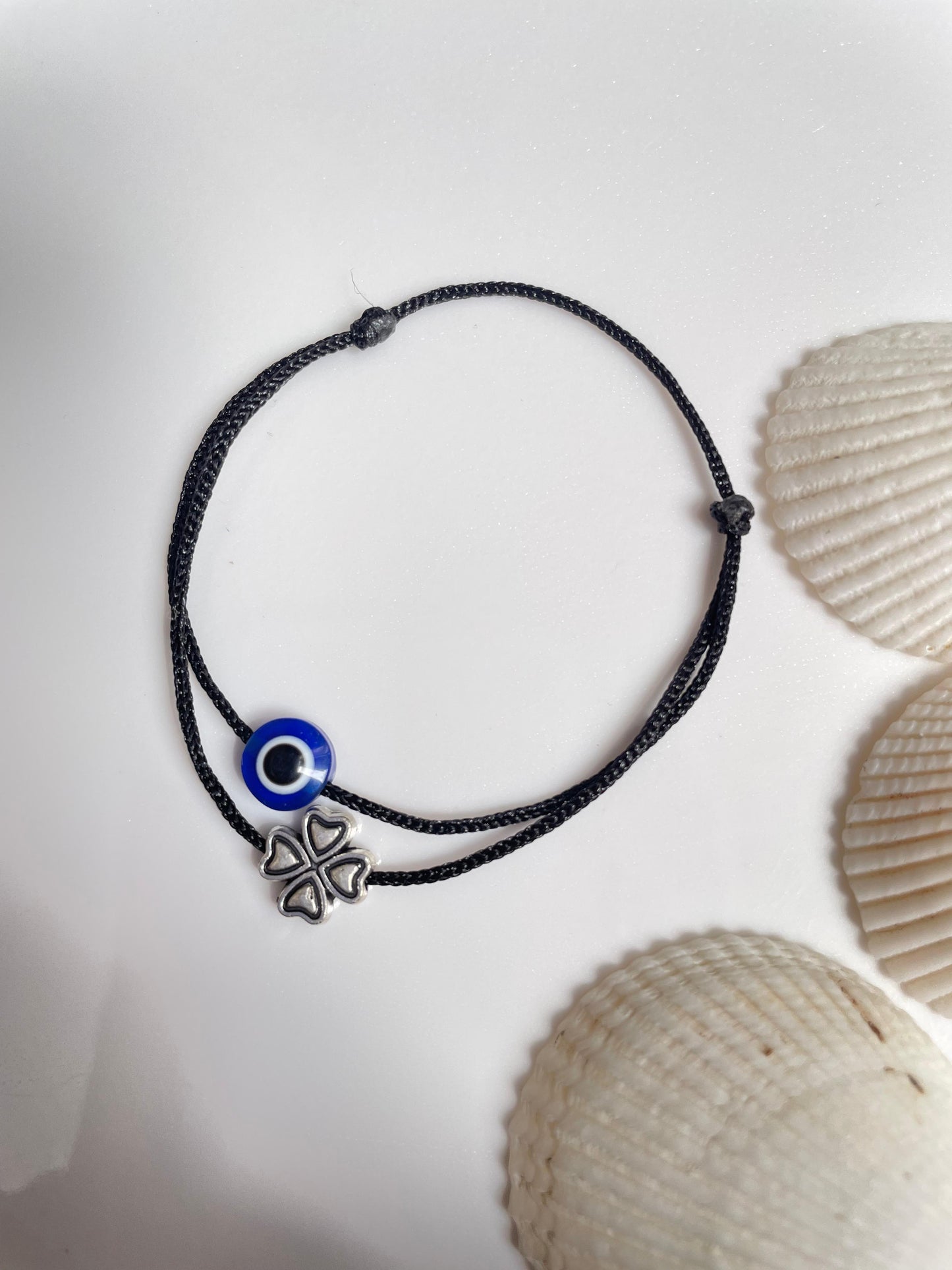 Evil eye - clover Anklet