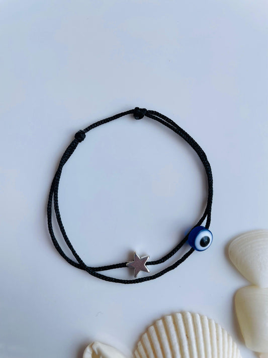 Adjustable Anklet - Evil eye & Star