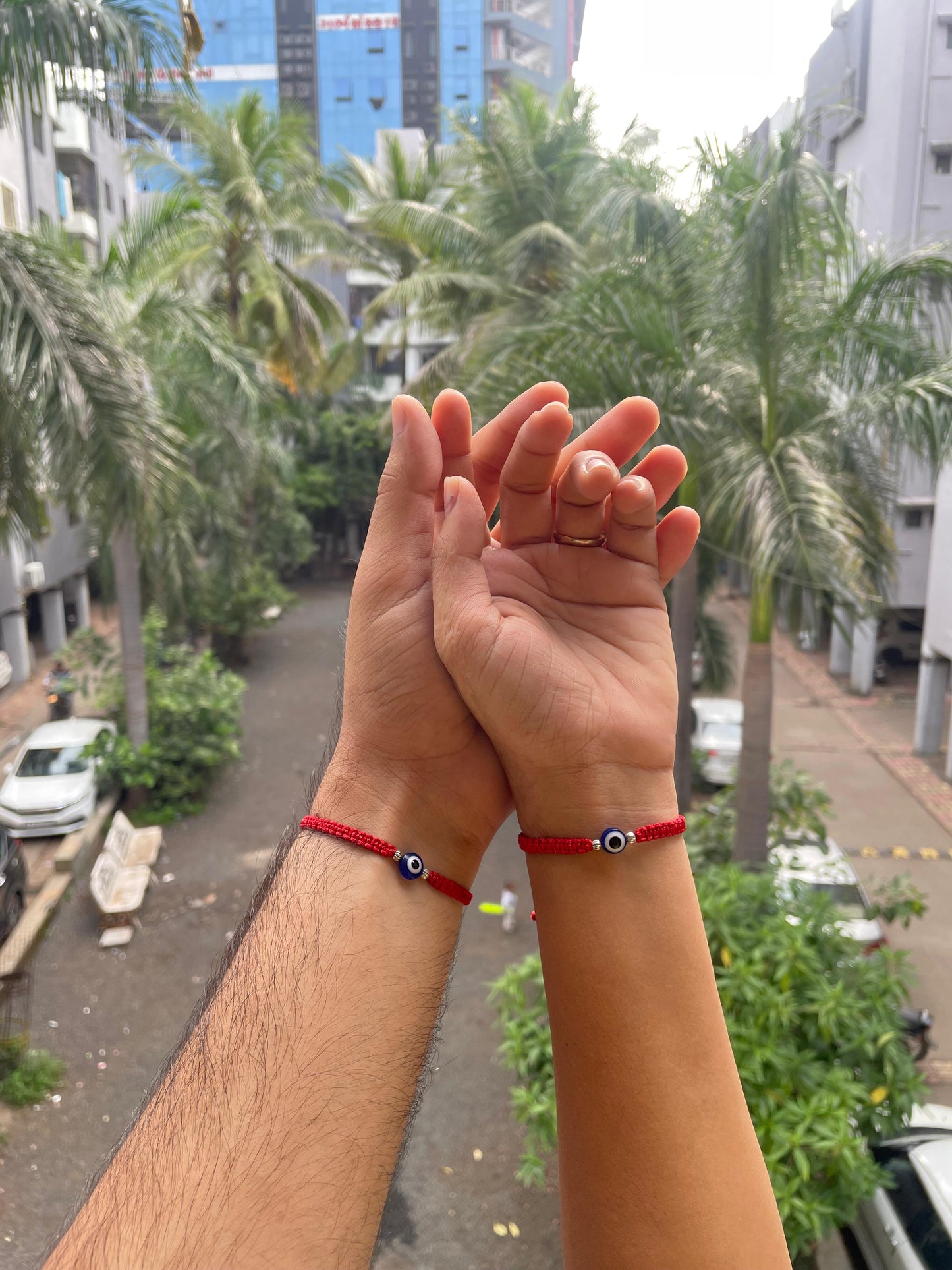 Evil Eye with Silver beads Bracelet