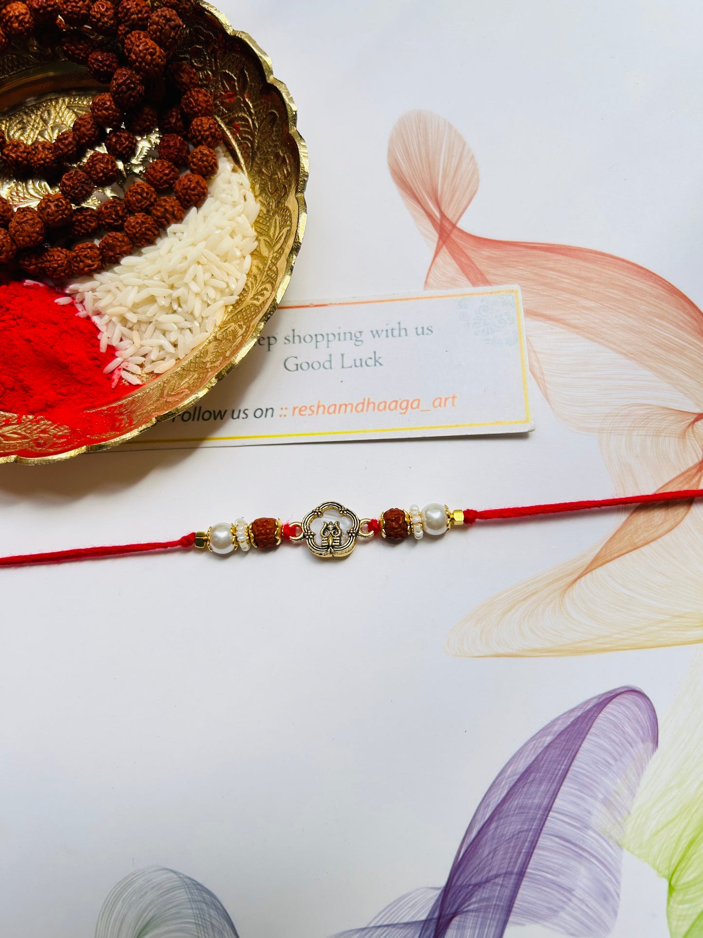 Divine mother pearl Rakhi