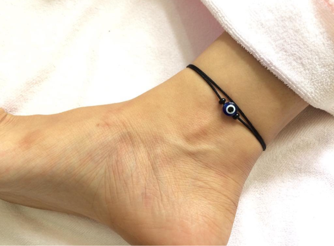 Evileye with black beads anklet