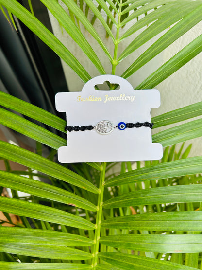Tree of love pendant with evileye Unisex bracelet