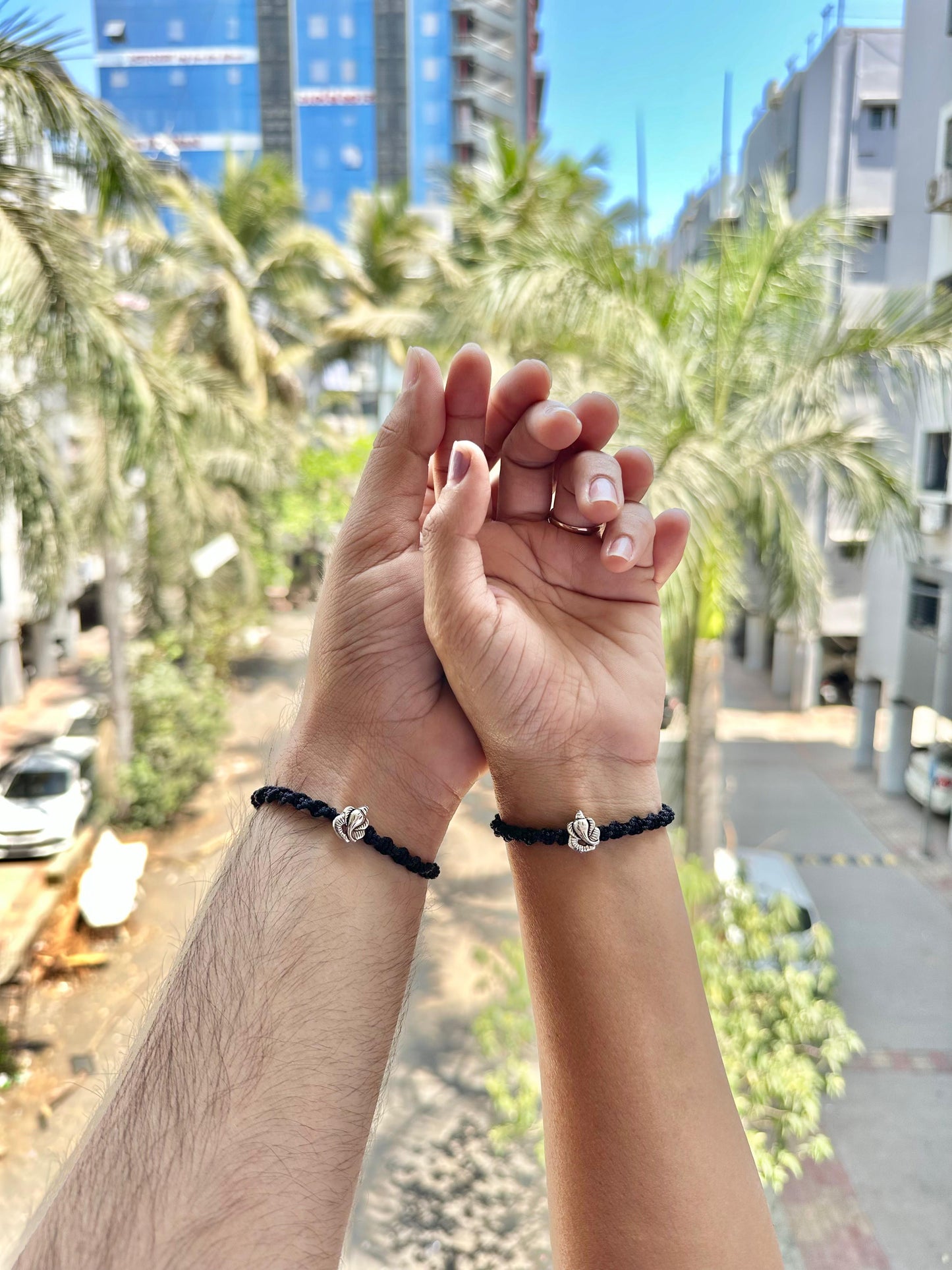 Ganesha couple adjustable bracelet