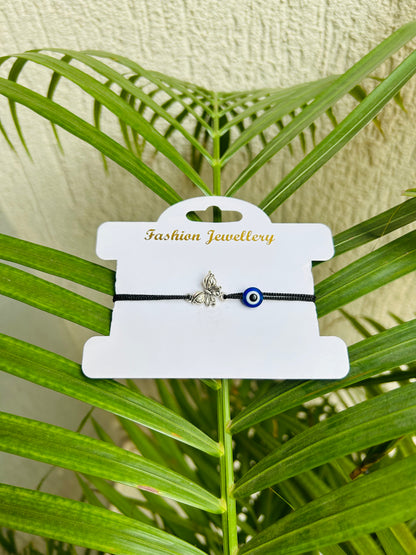 Butterfly with evileye bracelet