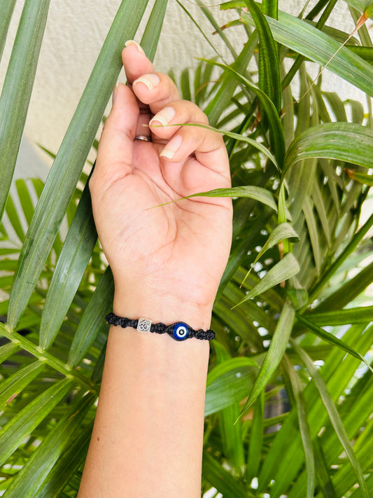 Om with evileye couple bracelet