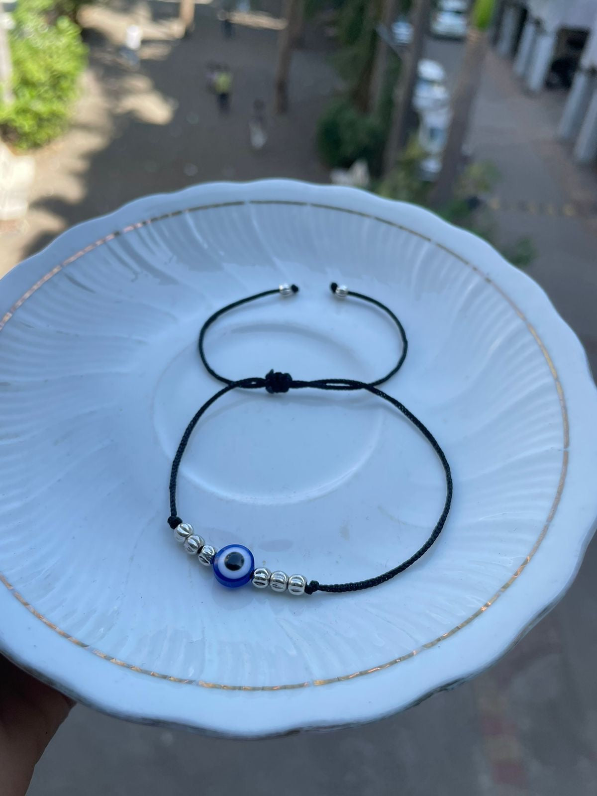 Evileye with beads adjustable anklet