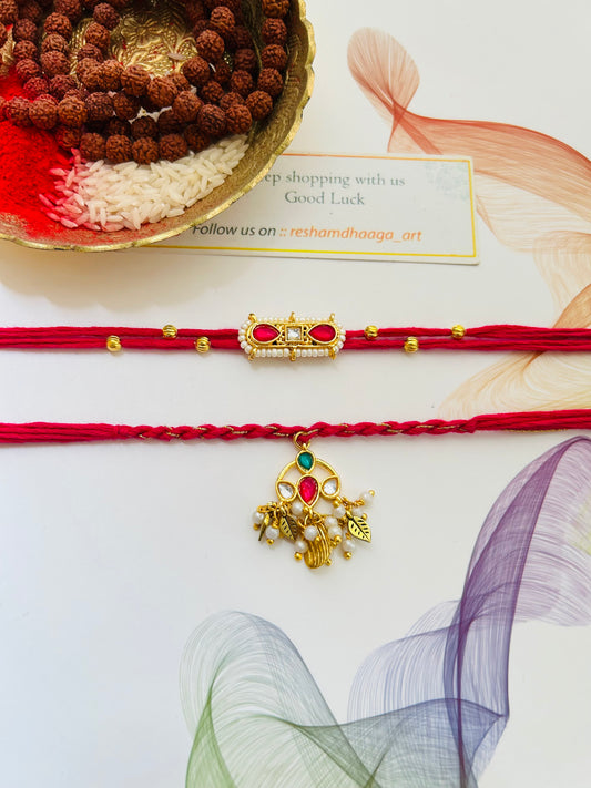 Kundan Couple Rakhi