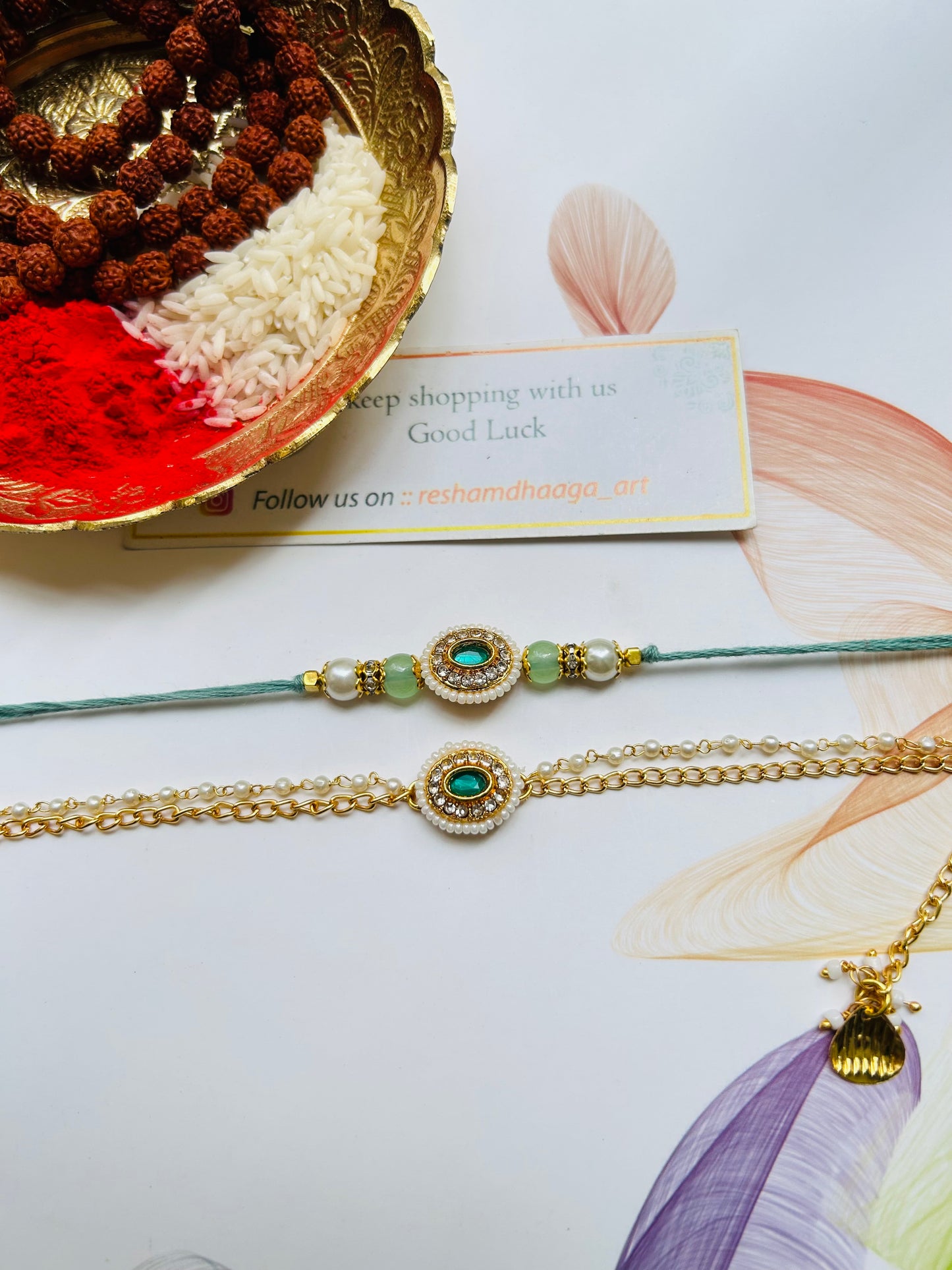 Kundan Couple Rakhi