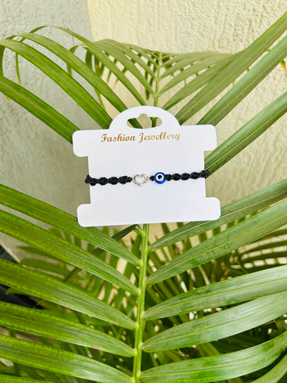 Heart with evileye unisex bracelet