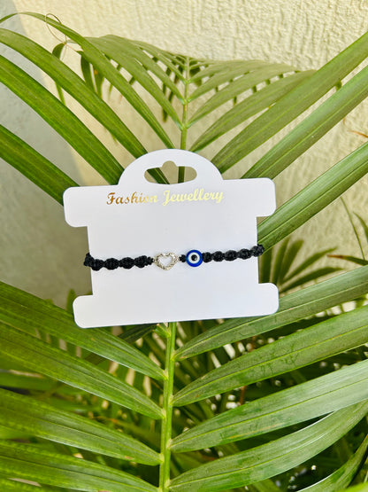 Heart with evileye unisex bracelet