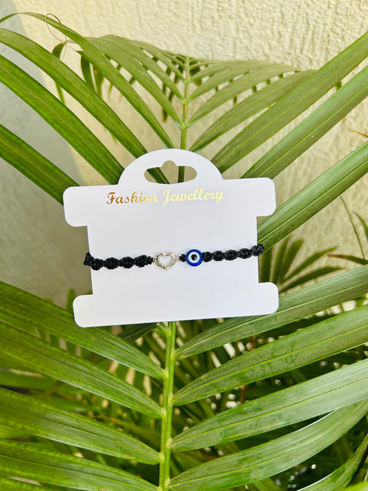 Heart with evileye unisex bracelet
