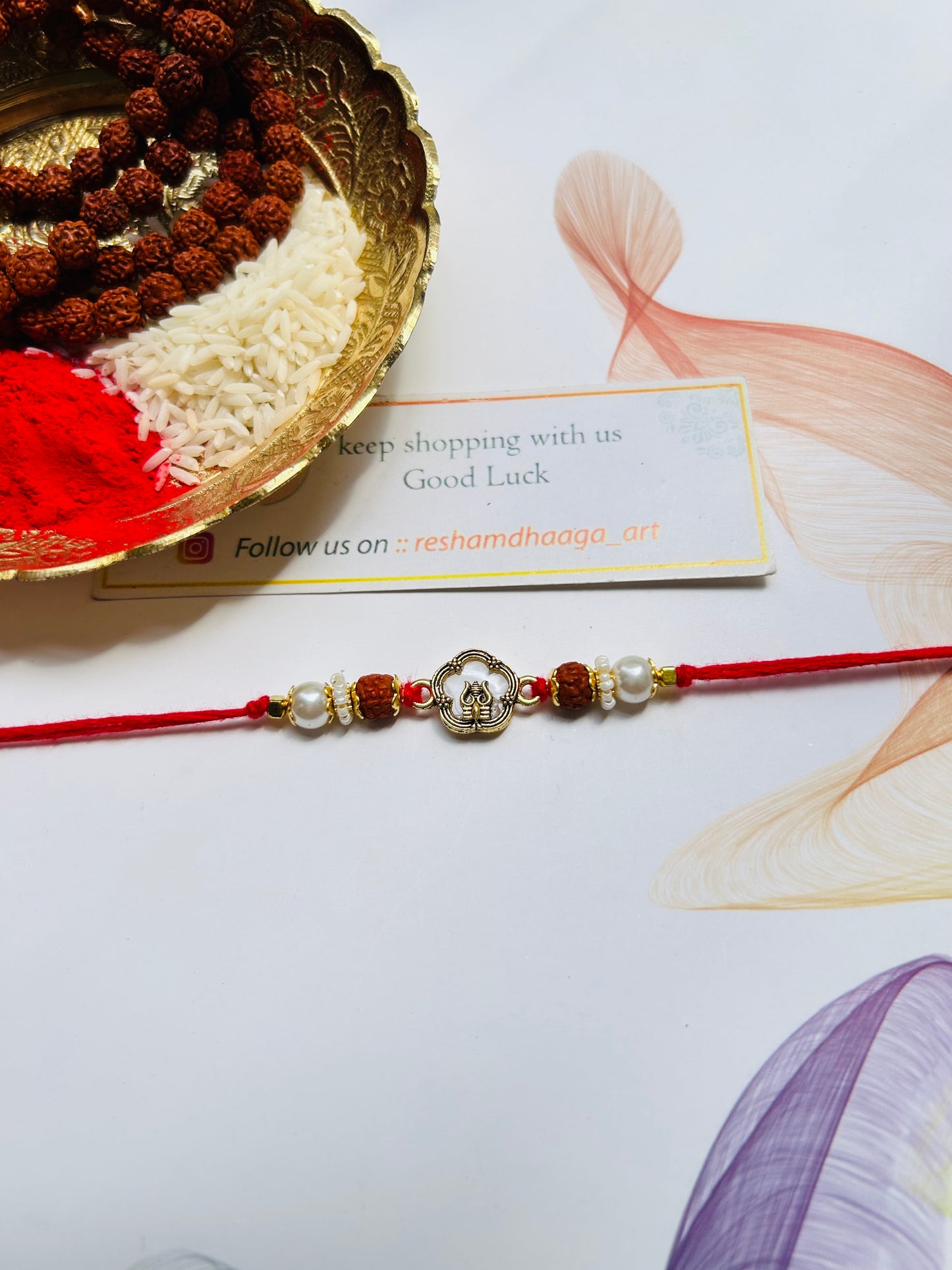 Divine mother pearl Rakhi