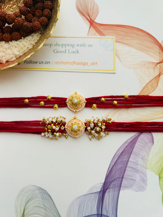 Kundan Couple Rakhi