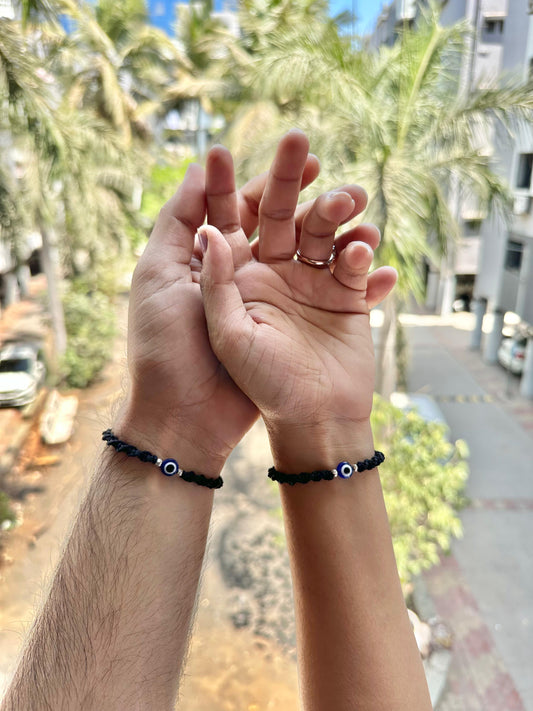 Evil-eye with beads couple Bracelet