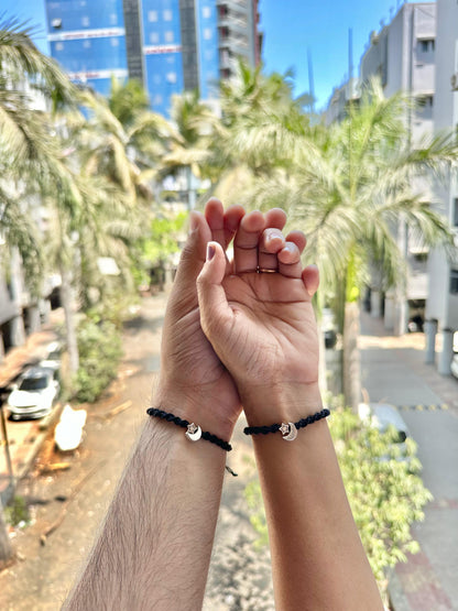 Moon with star Couple Bracelet