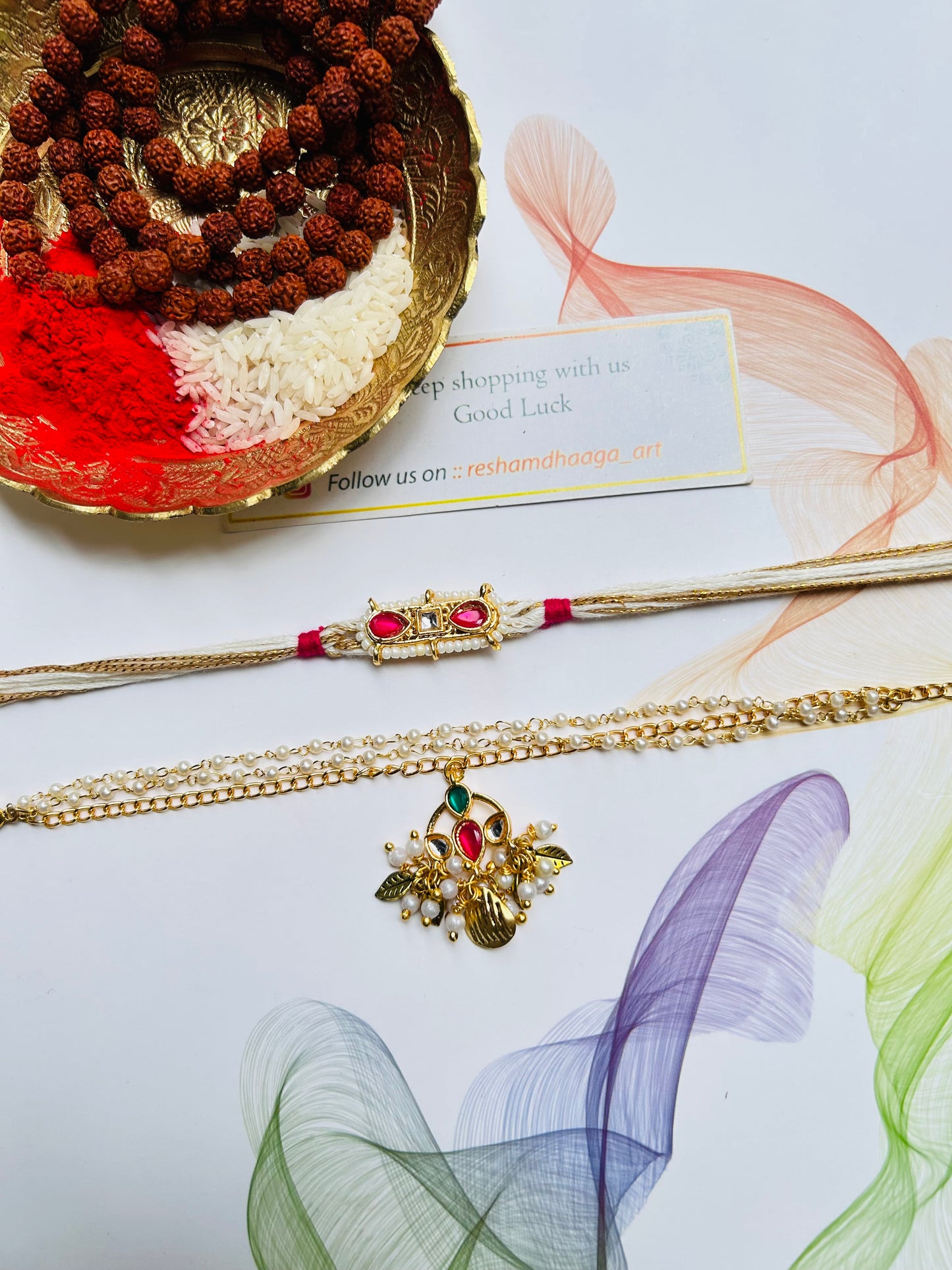 Kundan Couple Rakhi