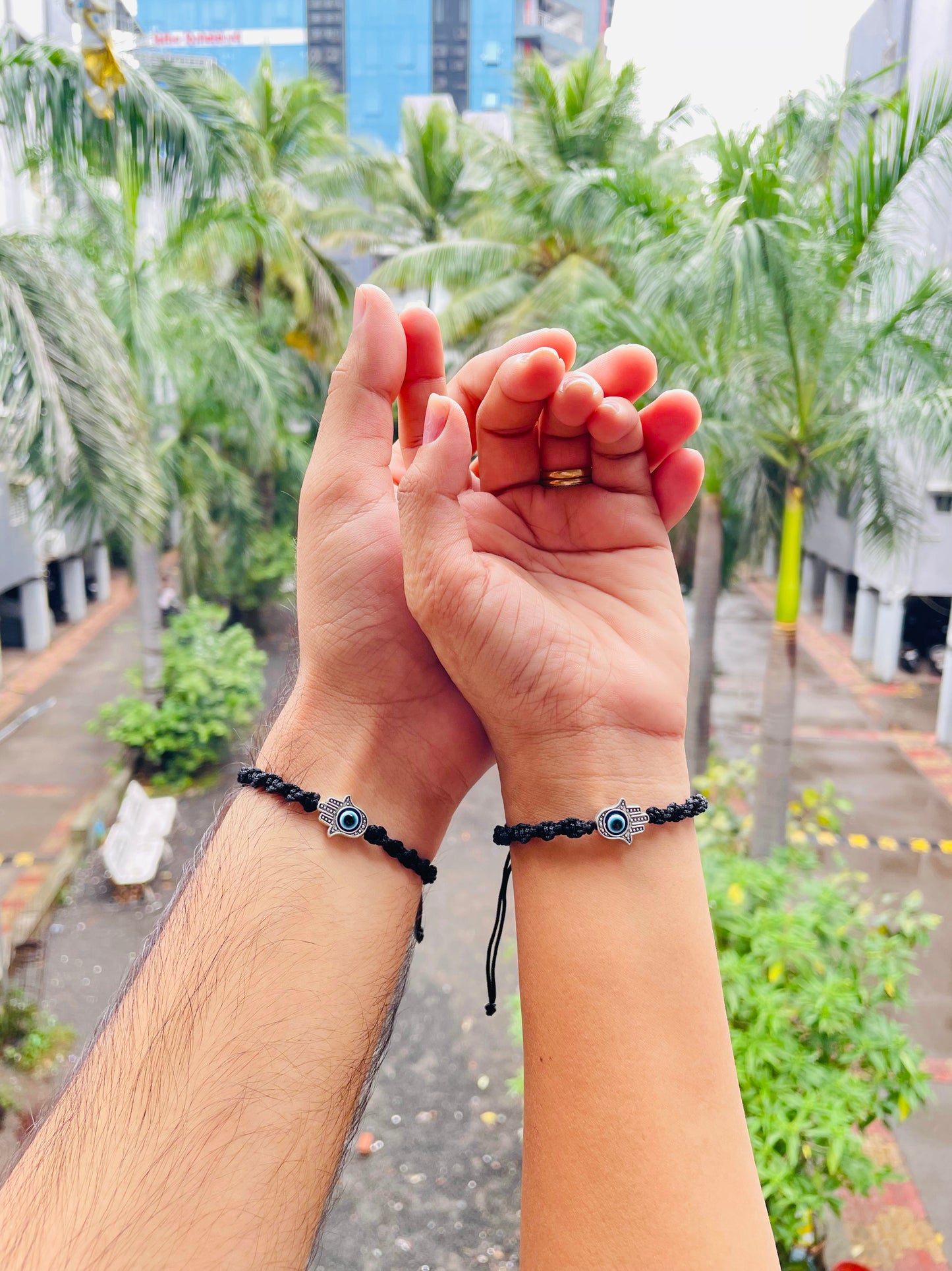 Evileye hamsa couple bracelet