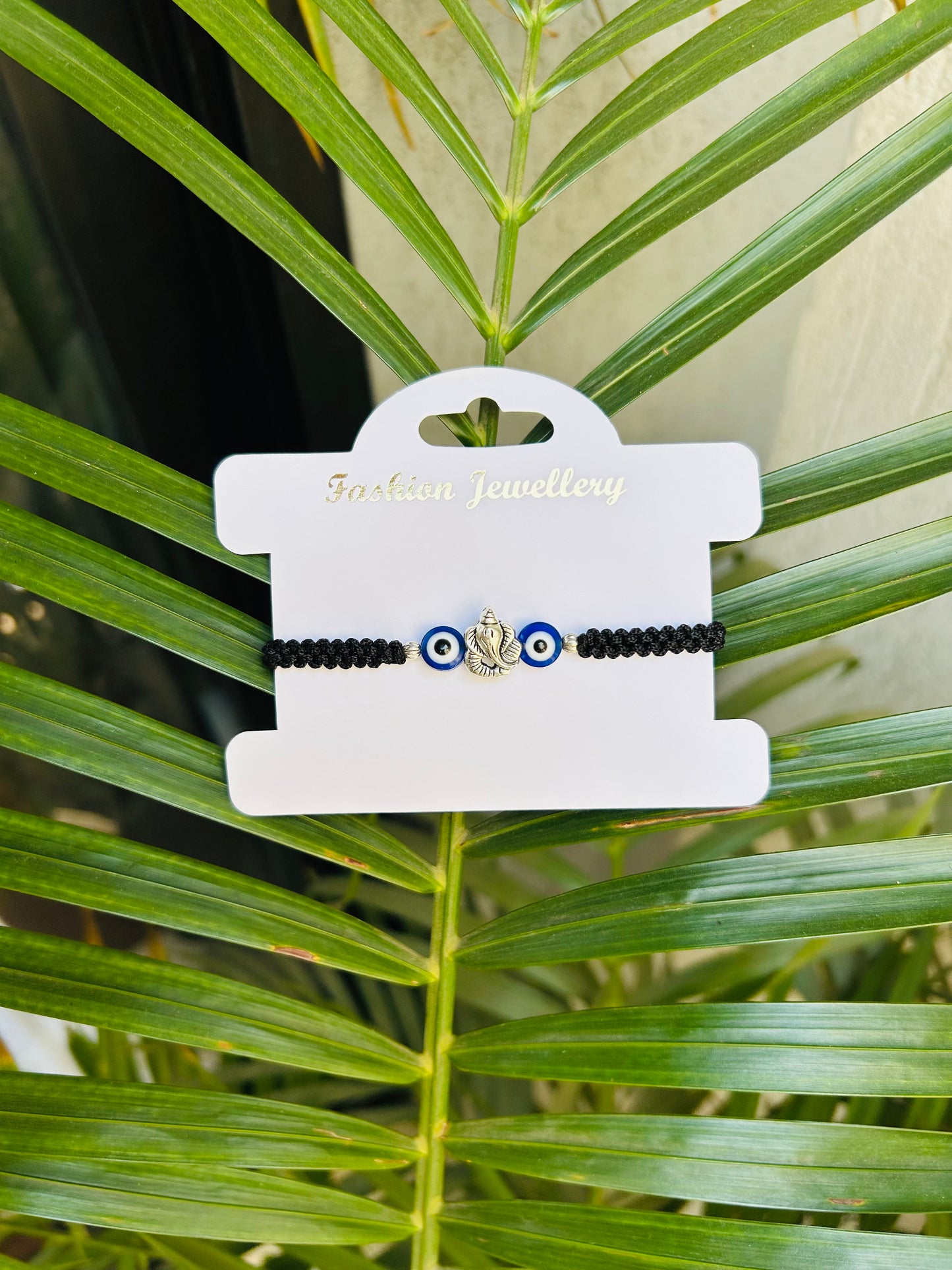 Ganesha with evileye adjustable unisex bracelet