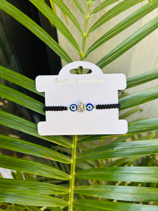 Ganesha with evileye adjustable unisex bracelet