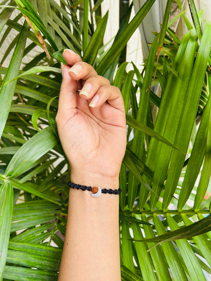 Rudraksh with Moon couple bracelet
