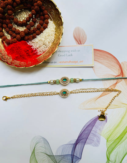 Kundan Couple Rakhi