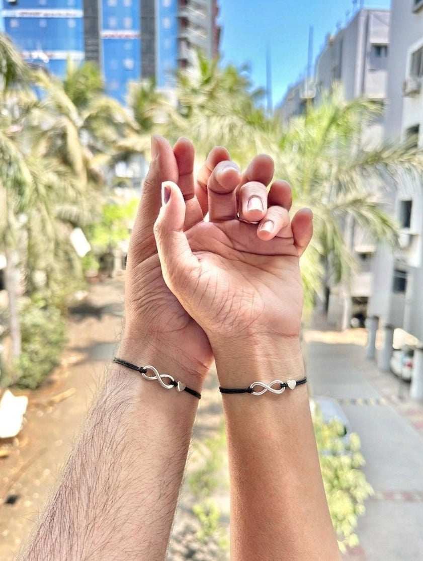 Infinity with heart adjustable bracelet
