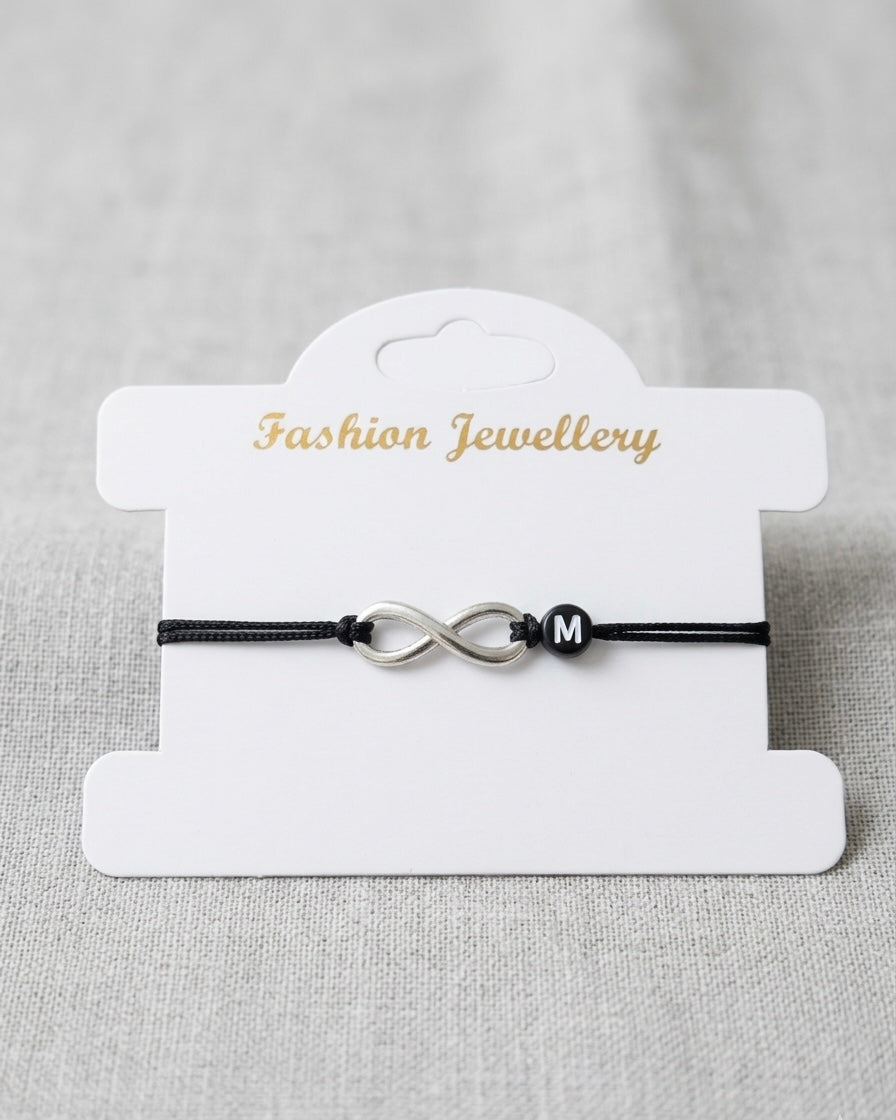 Infinity with letter unisex bracelet