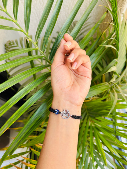 Om with evileye unisex adjustable bracelet