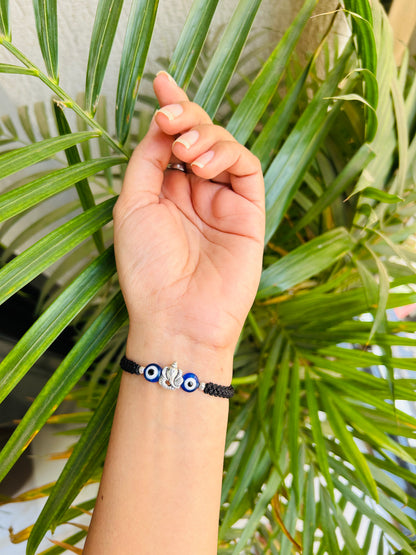 Ganesha with evileye adjustable unisex bracelet