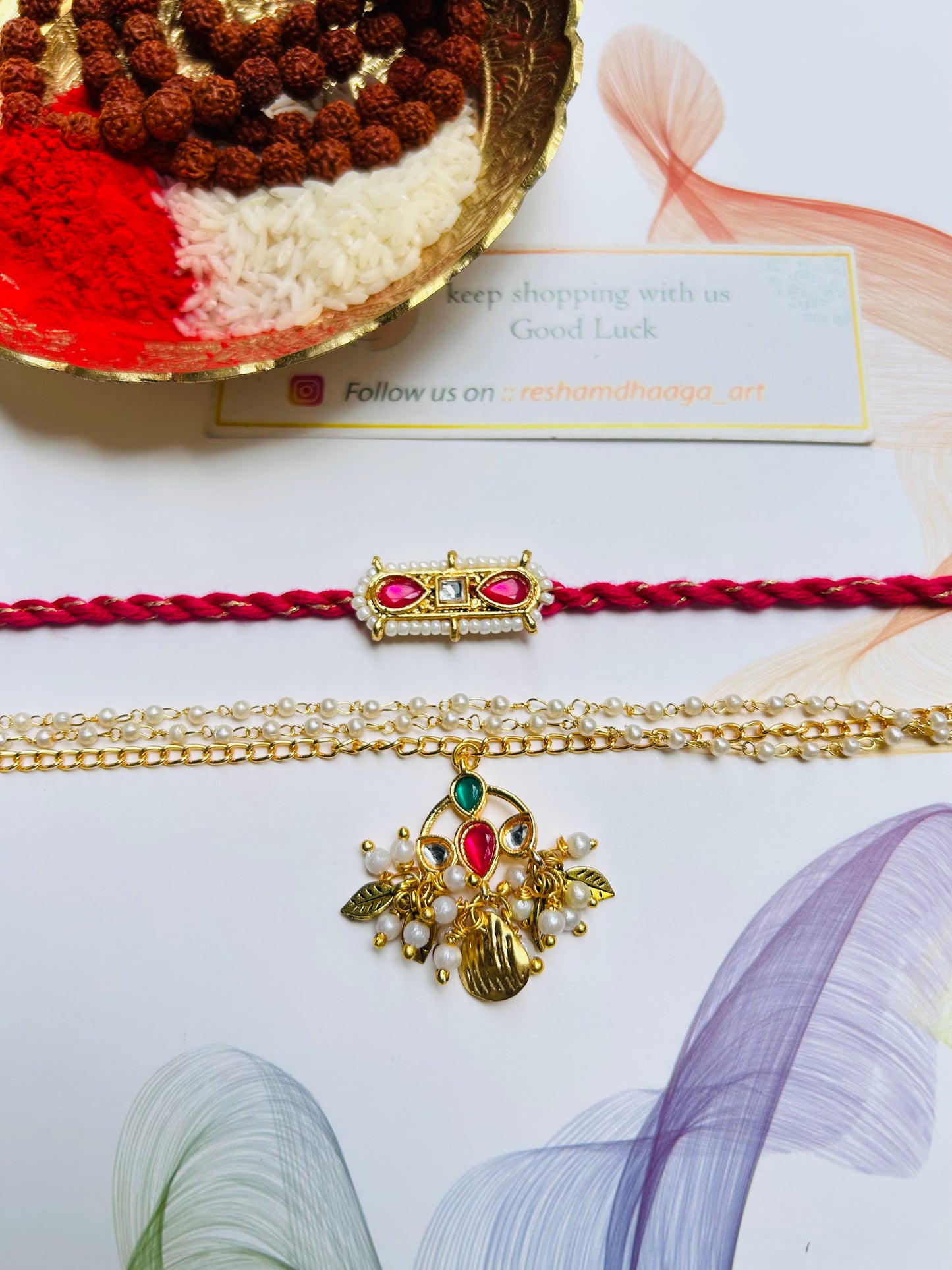 Kundan Couple Rakhi