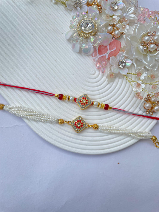 Kundan couple rakhi